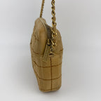 Chanel CC Logo Wild Stitch Choco Bar Chain Shoulder Bag Beige Leather Vintage — view 5