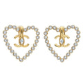 Chanel CC Logo Rhinestone Earrings