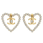 Chanel CC Logo Rhinestone Earrings