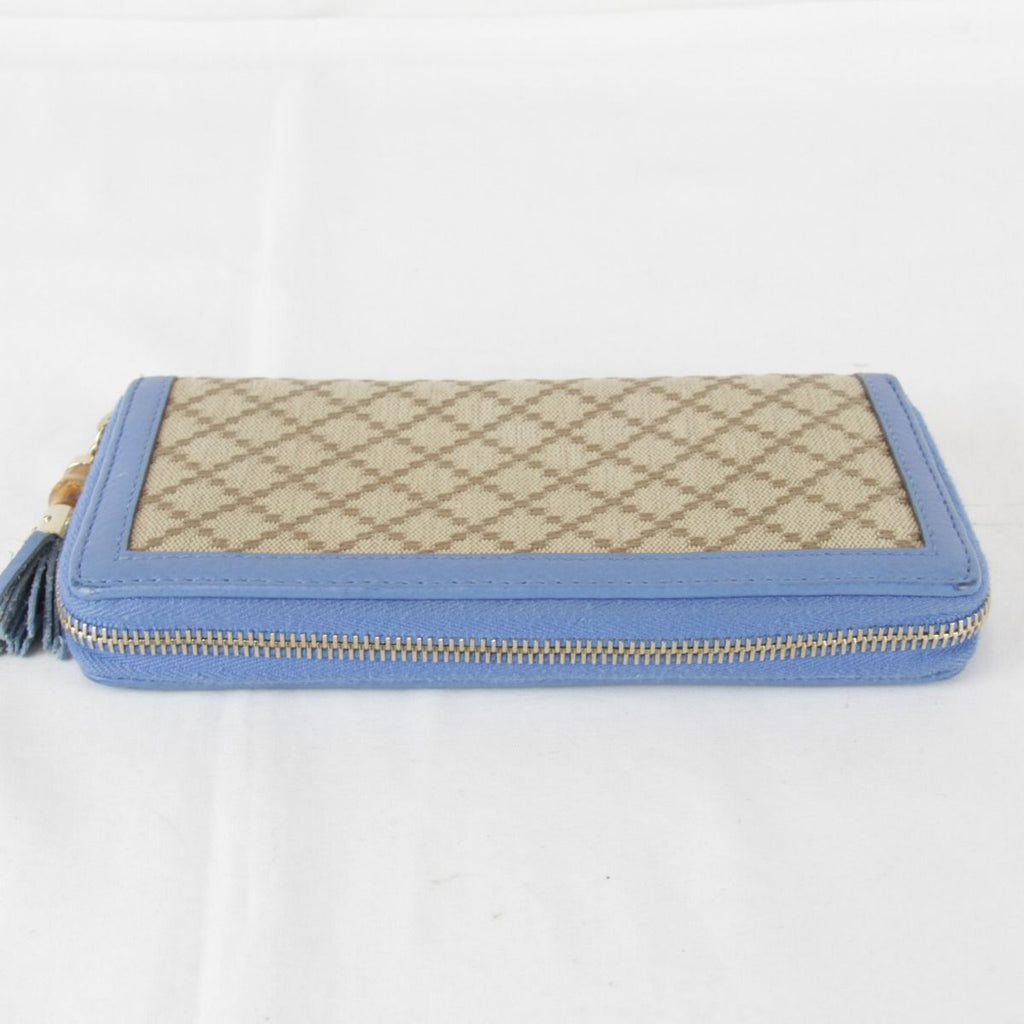 Gucci Wallet Canvas Leather Blue — view 8