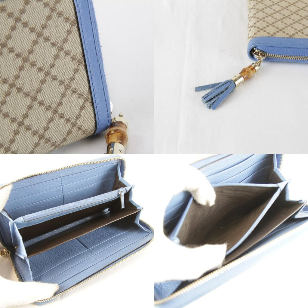 Gucci Wallet Canvas Leather Blue — view 9