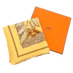 Hermes Carre 90 Casse Noisette Nutcracker Scarf Silk Yellow Squirrel Animal — view 2
