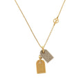 Louis Vuitton Nanogram Name Tag Motif Monogram Gold Silver Necklace