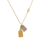 Louis Vuitton Nanogram Name Tag Motif Monogram Gold Silver Necklace