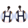 Hermes Equipe Buffalo Horn Lacquer Earrings