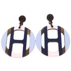 Hermes Equipe Buffalo Horn Lacquer Earrings