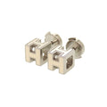 Hermes Cage Ash Cube Metal Ivory Silver Earrings