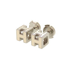 Hermes Cage Ash Cube Metal Ivory Silver Earrings