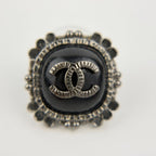 Chanel CC Logo Square Earrings Silver Vintage — view 3