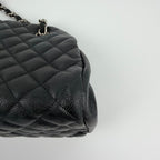 Chanel CC Logo Quilted Chain Shoulder Bag Black Caviar Leather Vintage — view 8