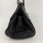 Chanel CC Logo Quilted Chain Shoulder Bag Black Caviar Leather Vintage — view 4
