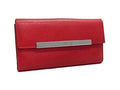 Gucci Wallet 035 Red Leather Hook Bifold Silver