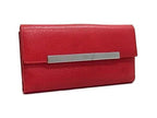 Gucci Wallet 035 Red Leather Hook Bifold Silver