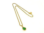 Dior Necklace Gold Green Metal Color Stone