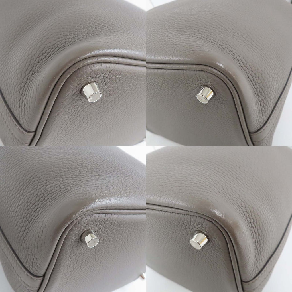 Hermes Picotin Lock PM 18 Etain Taurillon Clemence Silver Handbag — view 7