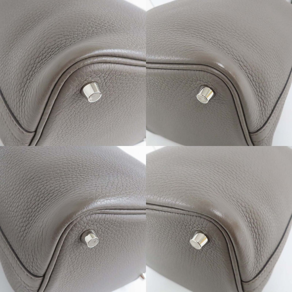 Hermes Picotin Lock PM 18 Etain Taurillon Clemence Silver Handbag — view 7
