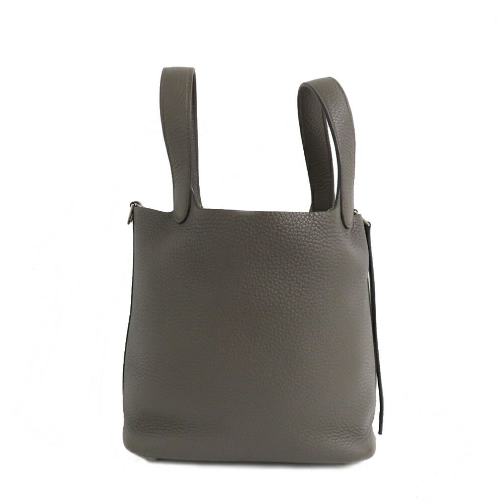 Hermes Picotin Lock PM 18 Etain Taurillon Clemence Silver Handbag — view 4