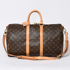 Louis Vuitton Boston Bag Keepall Bandouliere 45 Monogram Brown Gold