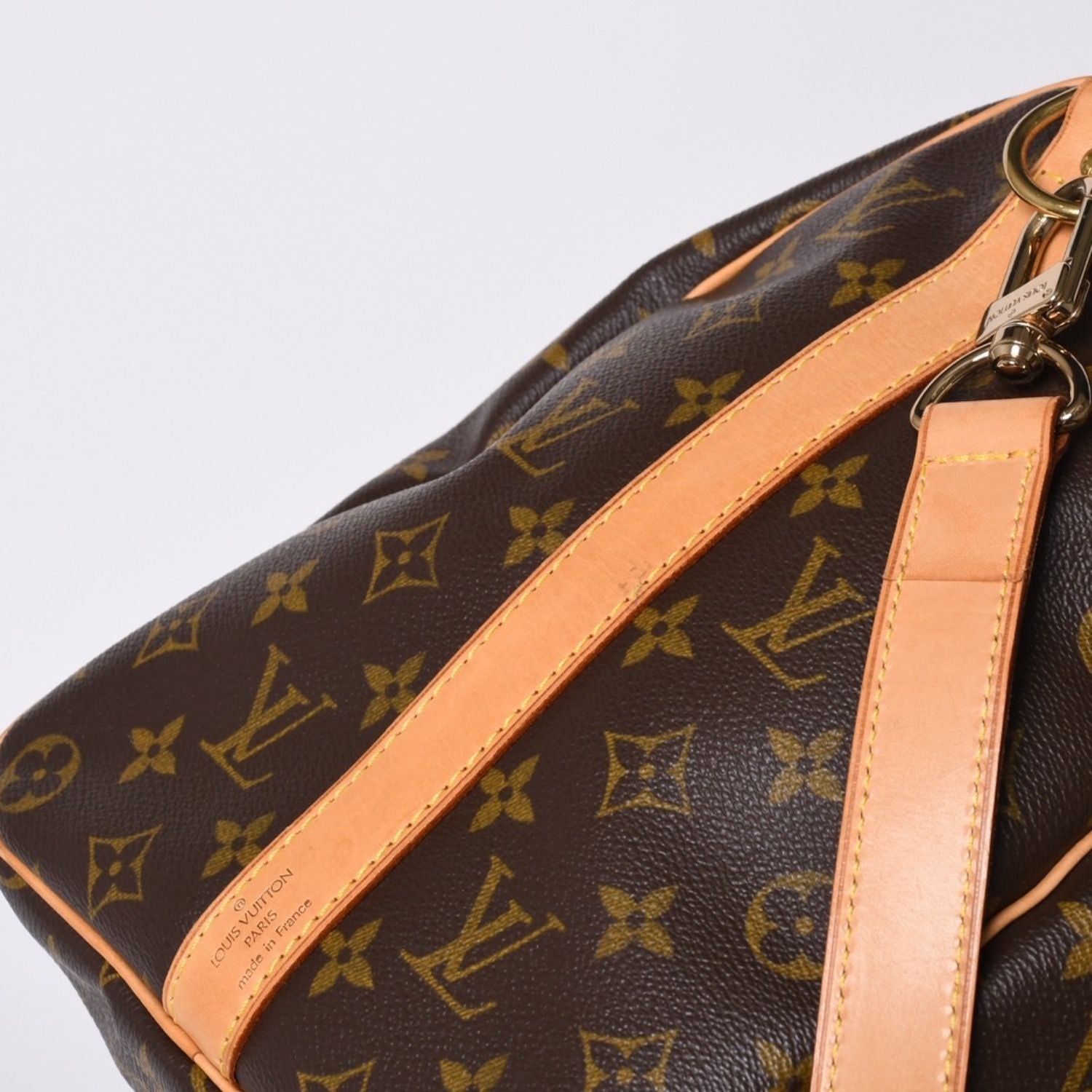 Louis Vuitton Boston Bag Keepall Bandouliere 45 Monogram Brown Gold — view 7