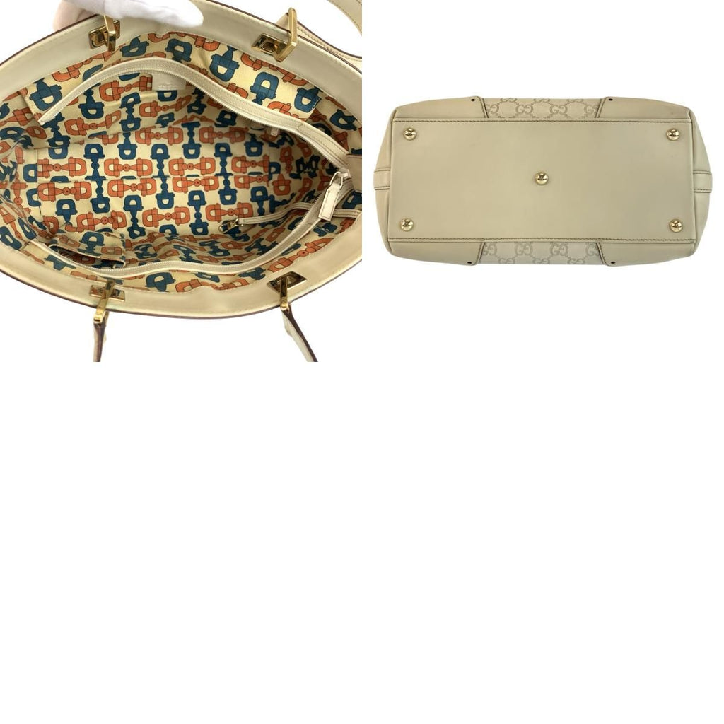 Gucci Guccissima Ivory Gold Leather Tote Shoulder — view 9