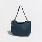 Chanel Wild Stitch Quilted Tote Caviar Leather Blue Gunmetal CC Logo Chain — view 2