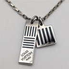Louis Vuitton Collier Damier Colors Silver Necklace
