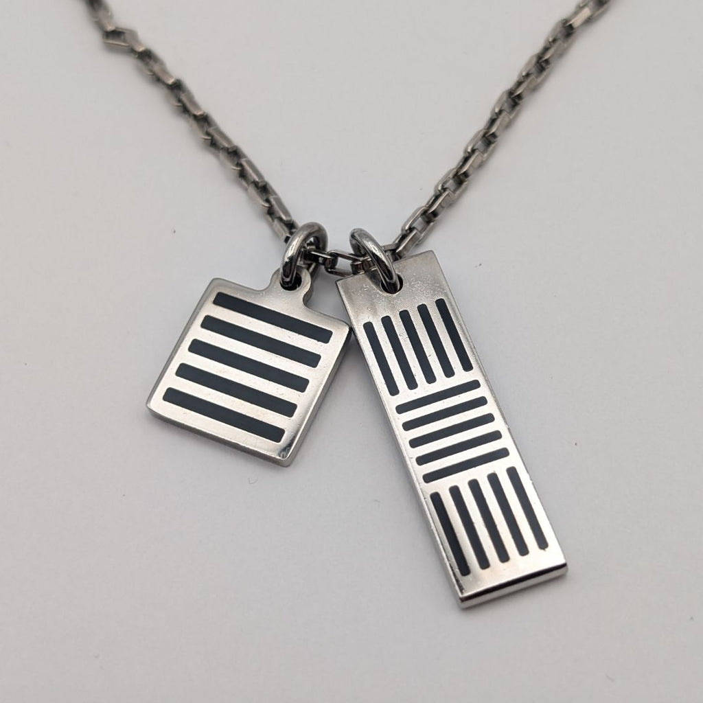 Louis Vuitton Collier Damier Colors Silver Necklace — view 2