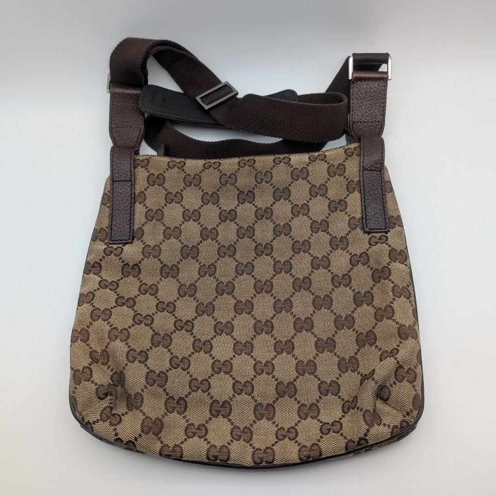 Gucci GG Canvas Shoulder Bag Crossbody Cross Brown — view 2
