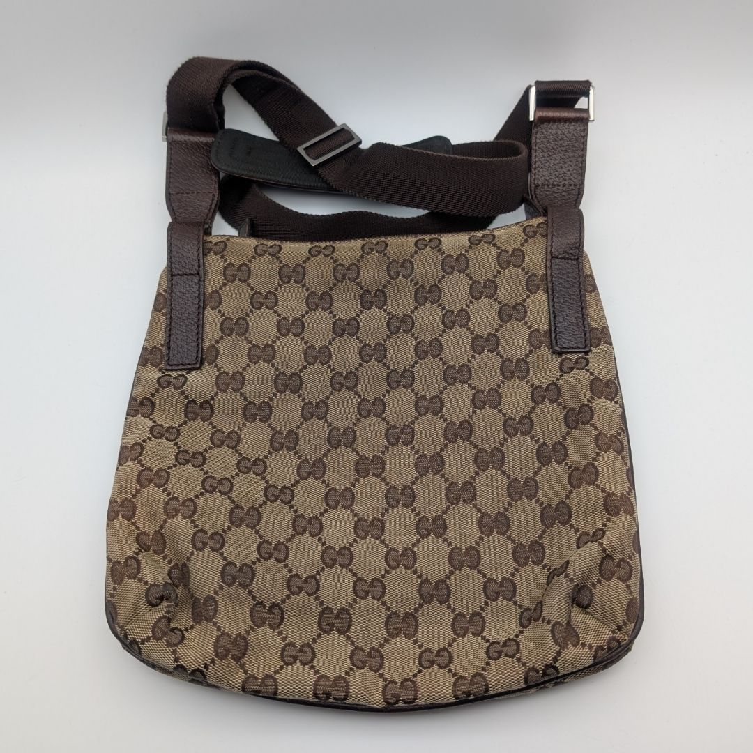 Gucci GG Canvas Shoulder Bag Crossbody Cross Brown — view 2