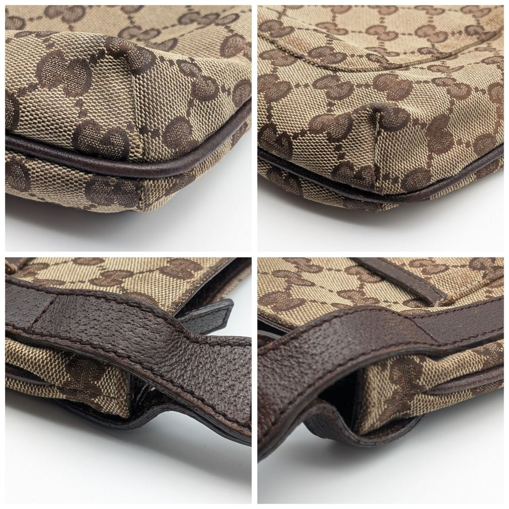 Gucci GG Canvas Shoulder Bag Crossbody Cross Brown — view 3