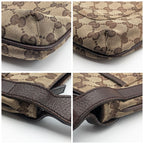 Gucci GG Canvas Shoulder Bag Crossbody Cross Brown — view 3
