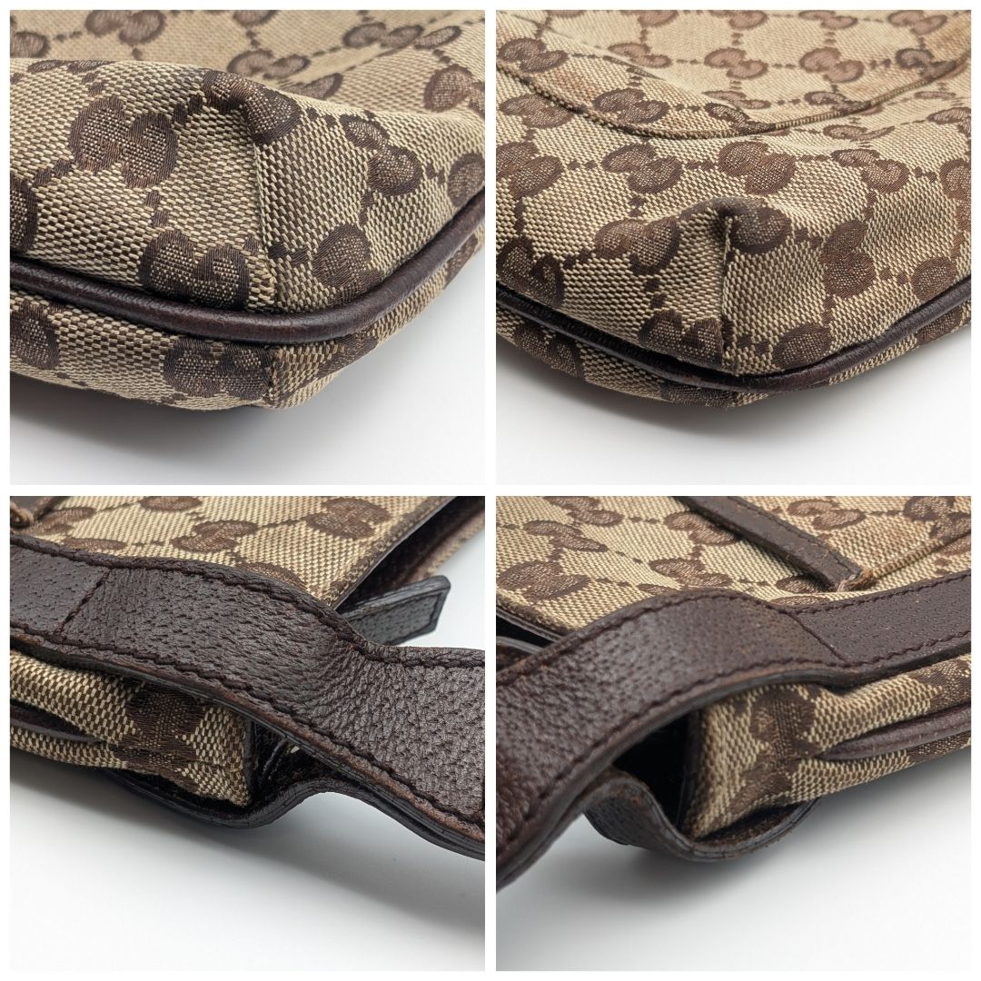 Gucci GG Canvas Shoulder Bag Crossbody Cross Brown — view 3