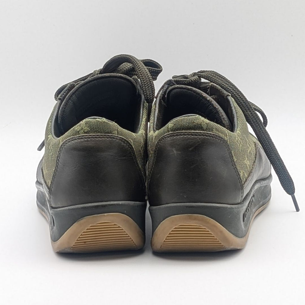 Louis Vuitton Sneakers Monogram Mini Canvas Leather Khaki Logo Shoes — view 4