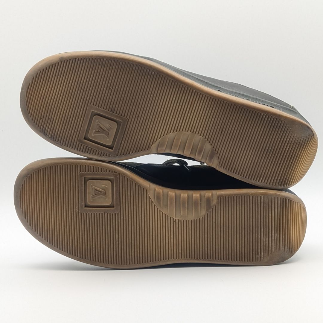 Louis Vuitton Sneakers Monogram Mini Canvas Leather Khaki Logo Shoes — view 6