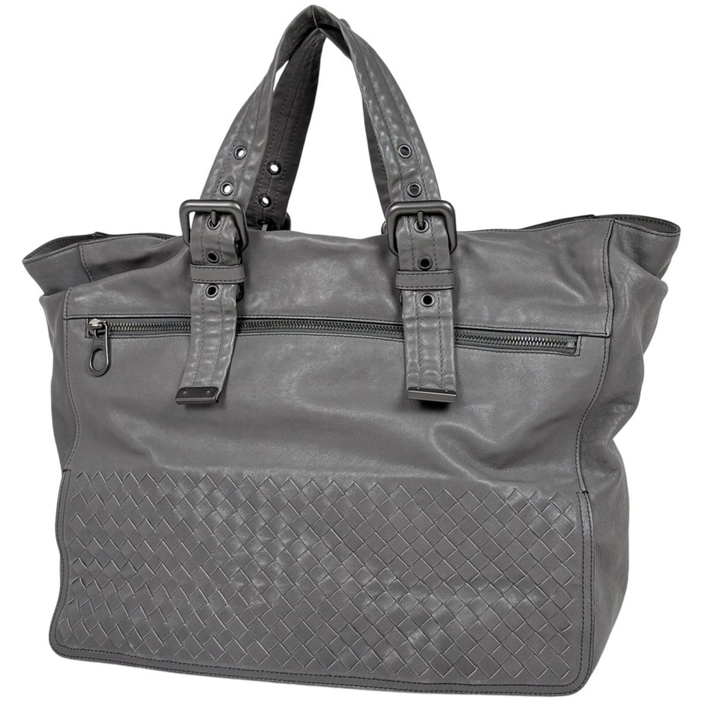 Bottega Veneta Intrecciato Tote Leather Gray