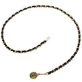 Chanel CC Logo Chain Belt Leather Gold Black