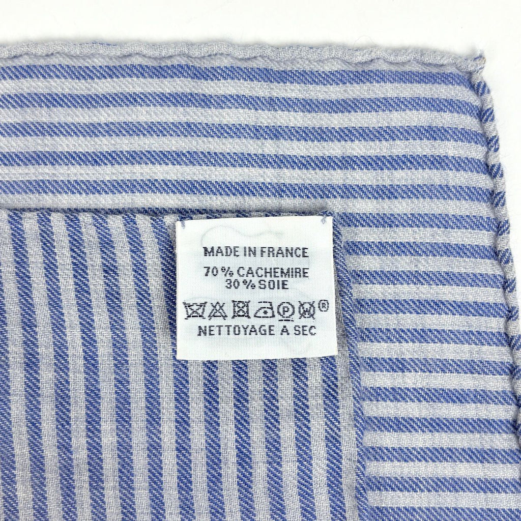 Hermes Carre 140 Cavalcadour Geant Shawl Cashmere Silk Blue Multicolor Scarf — view 2