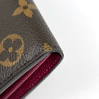 Louis Vuitton Portefeuille Sarah Wallet Monogram Brown Fuchsia — view 3
