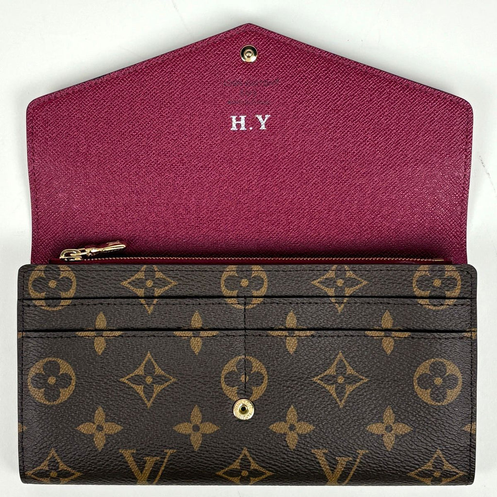 Louis Vuitton Portefeuille Sarah Wallet Monogram Brown Fuchsia — view 6