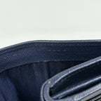 Prada Logo Bifold Wallet L-shaped Zipper Saffiano Leather Navy — view 5