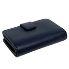 Prada Logo Bifold Wallet L-shaped Zipper Saffiano Leather Navy — view 2
