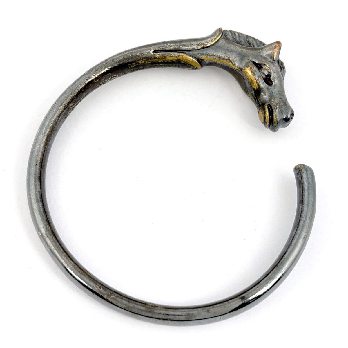 Hermes Chevalhos Bangle Horse Metal Silver Bracelet — view 3