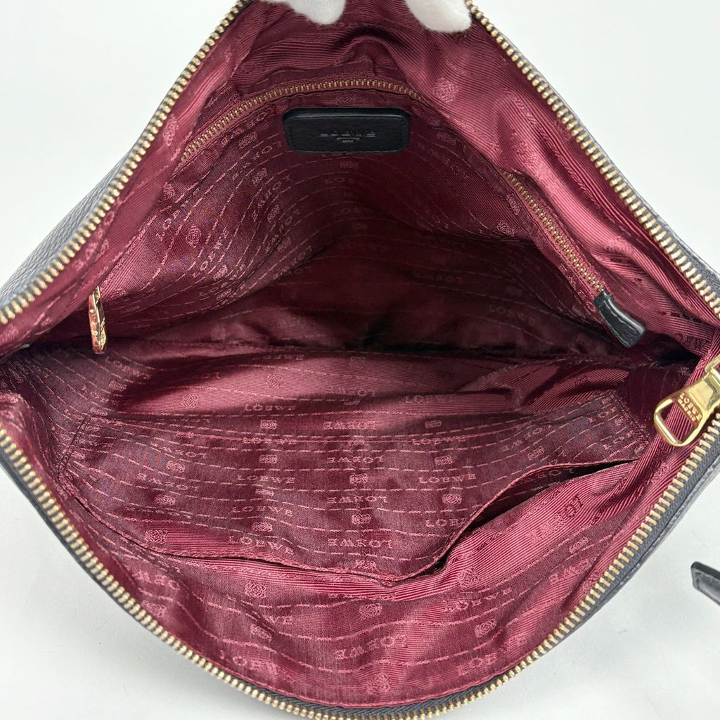Loewe Logo Shoulder Bag Leather Black — view 6