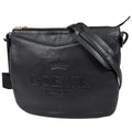 Loewe Logo Shoulder Bag Leather Black