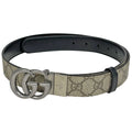 Gucci GG Marmont Reversible Belt Double Leather Beige Black