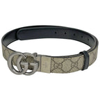Gucci GG Marmont Reversible Belt Double Leather Beige Black