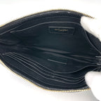 Saint Laurent Logo Shoulder Bag Fringe Leather Black — view 6
