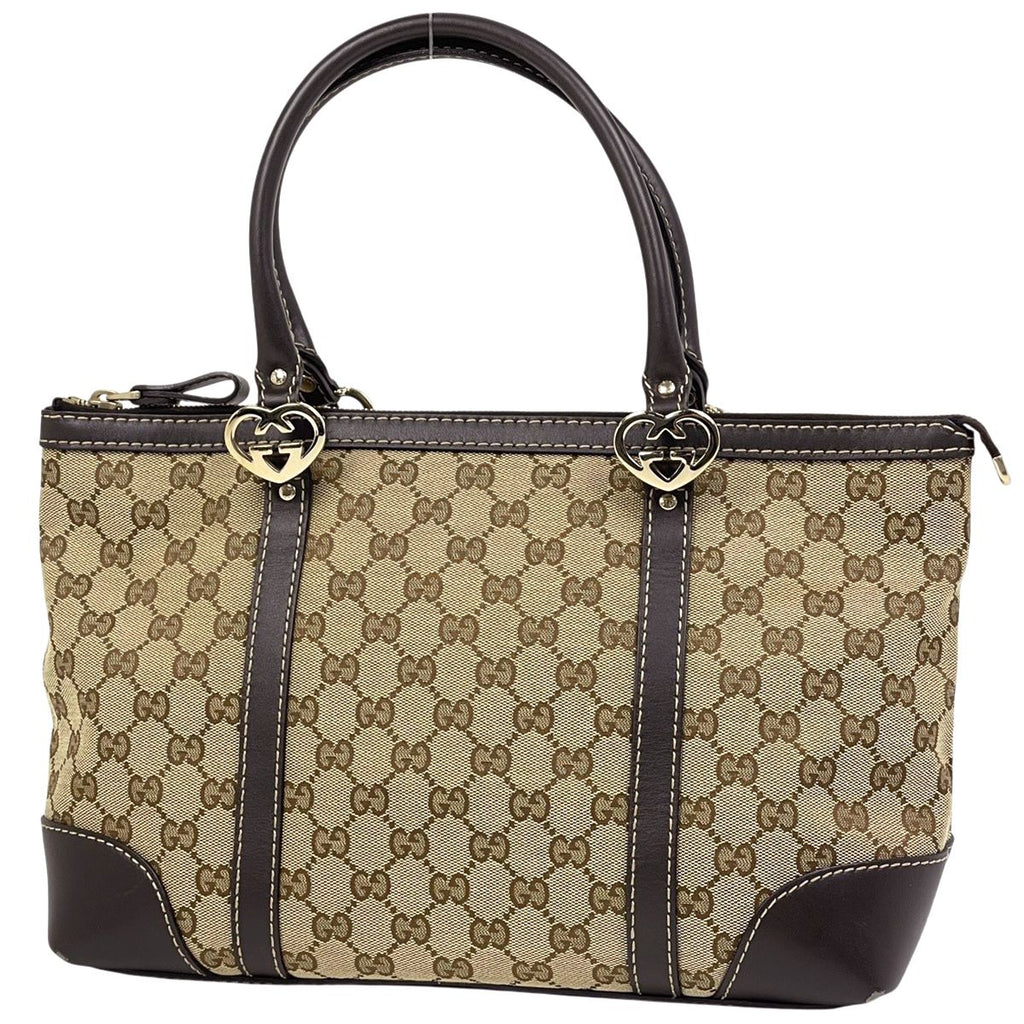 Gucci GG Pattern Brea Tote Canvas Beige Brown