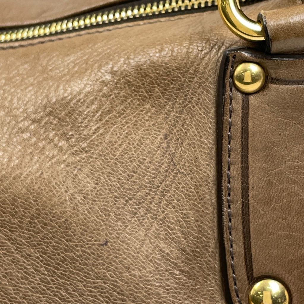 Prada Logo Handbag 2-Way Leather Brown — view 4