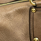 Prada Logo Handbag 2-Way Leather Brown — view 4